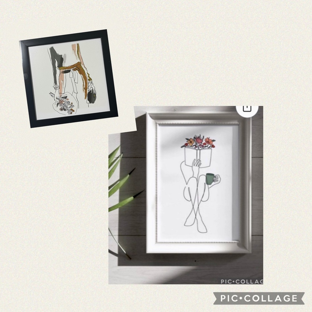 NEW MINIMALIST ABSTRACT WOMAN BODY OUTLINE READING BOOK CANVAS ART FREE 10X10